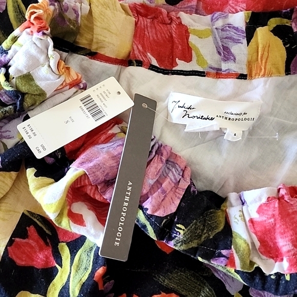 NWT Anthropologie x Yukiko Noritake floral one sleeve mini shift dress small - Picture 8 of 10